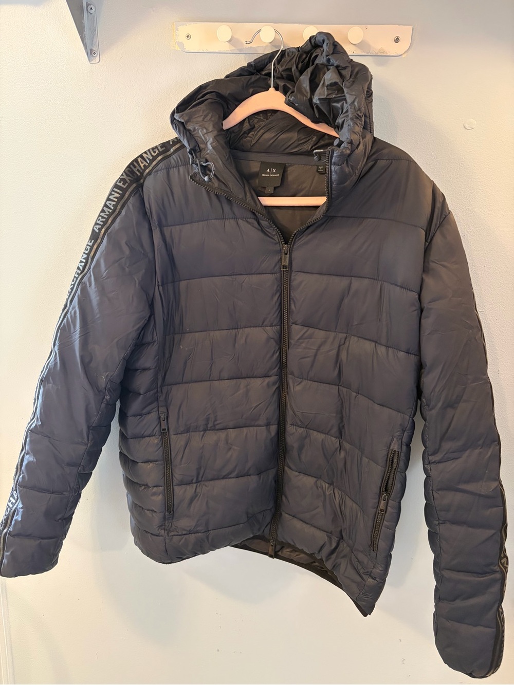 Armani Exchange Men's Hooded Puffer Jacket - Dark Navy